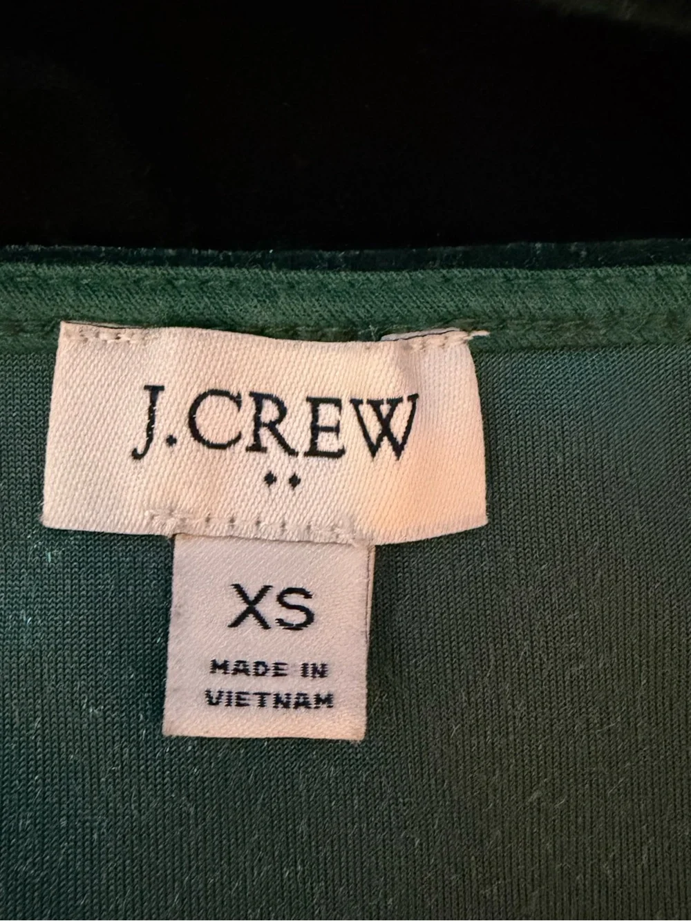 J. Crew Deep Emerald Velvet V-Neck Camisole